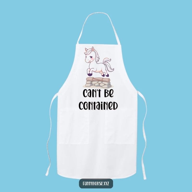 Funny Playful Horse Apron - Jump Through Cooking, Hilarious Equestrian Gift!