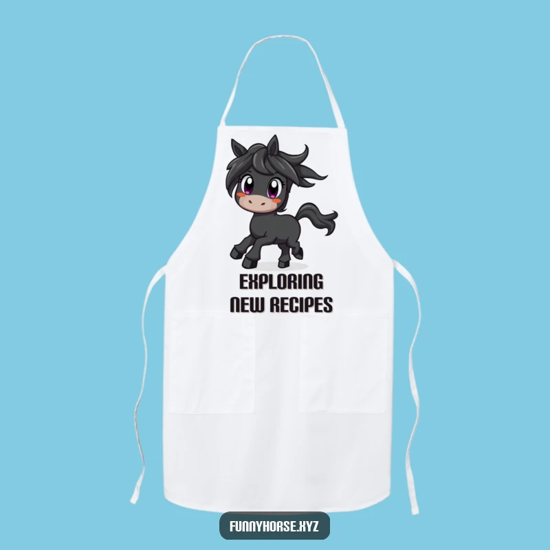 Funny Curious Horse Apron - Prance Through Cooking, Hilarious Equestrian Gift!