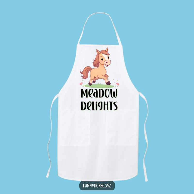 Funny Horse Meadow Apron: Cook with Joy and Humorous Flair!