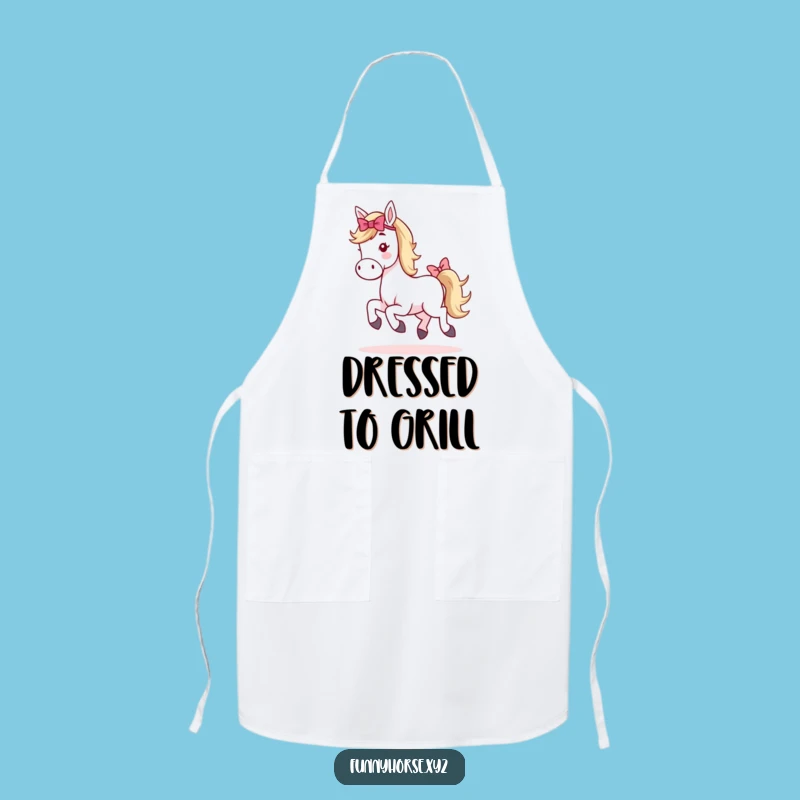 Funny Whimsical Horse Hop Apron - Kitchen Fun & Perfect Equestrian Gift