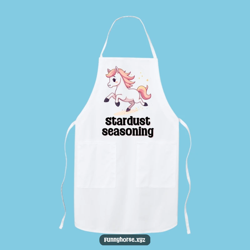 Funny Horse Stardust Apron: Cook with Galactic Energy and Humorous Style!