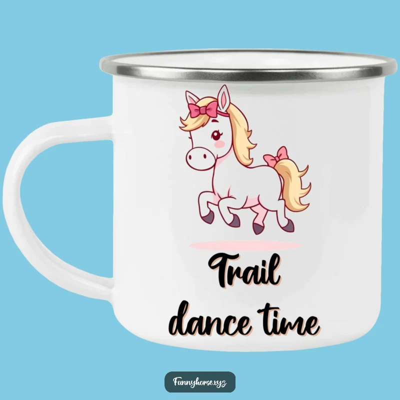 Funny Whimsical Horse Hop Camping Mug - Outdoor Fun & Perfect Trail Gift