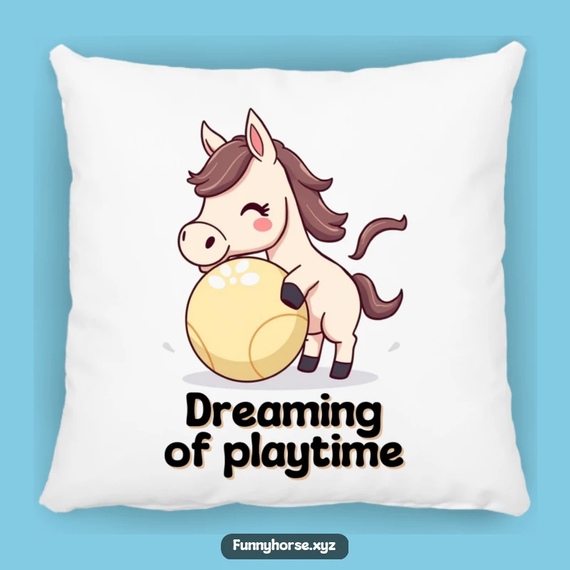 Funny Horse Ball Pillow: Cozy Playfulness, Perfect Humorous Accent!