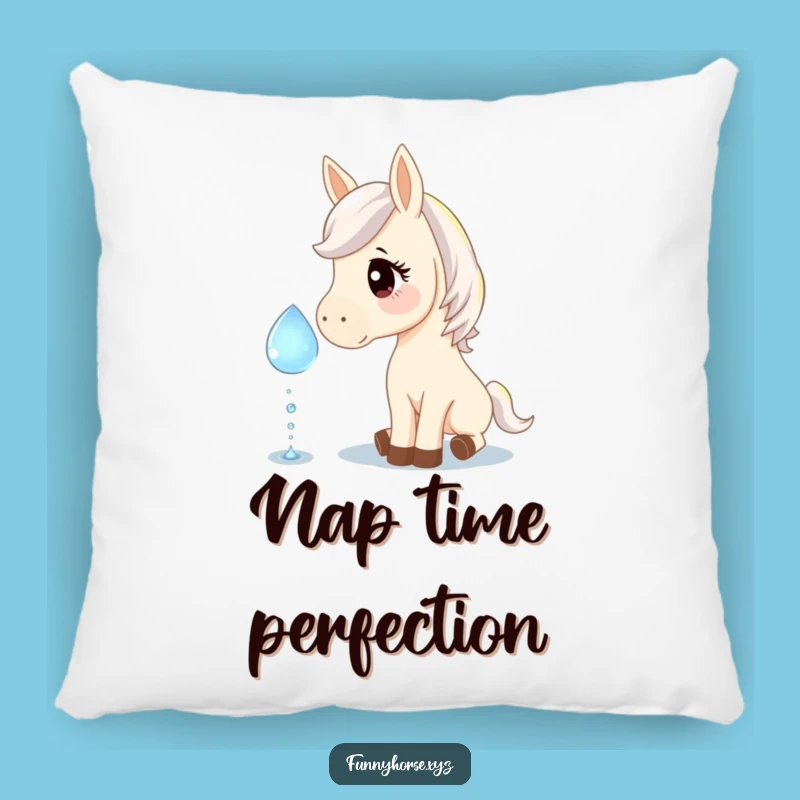 Funny Horse Dewdrop Pillow: Cozy Comfort with Sparkling, Humorous Charm!