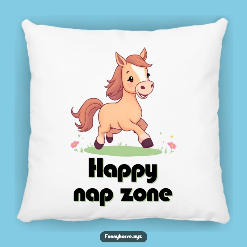 Funny Horse Meadow Pillow: Cozy Comfort with Joyful, Humorous Vibes!