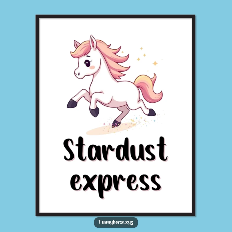 Funny Horse Stardust Digital Print: Cosmic Energy for Instant Humorous Decor!