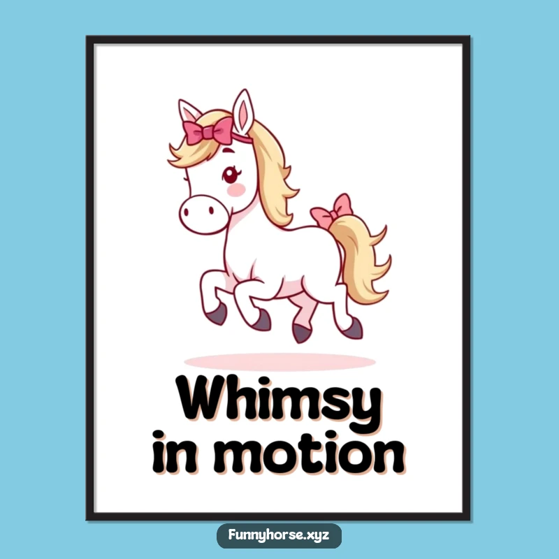 Funny Whimsical Horse Hop Digital Art - Instant Charm & Perfect Gift
