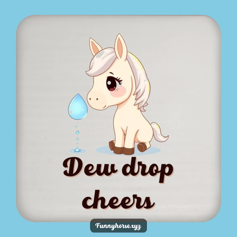 Funny Horse Dewdrop Coasters: Protect Surfaces with Sparkling, Humorous Style!