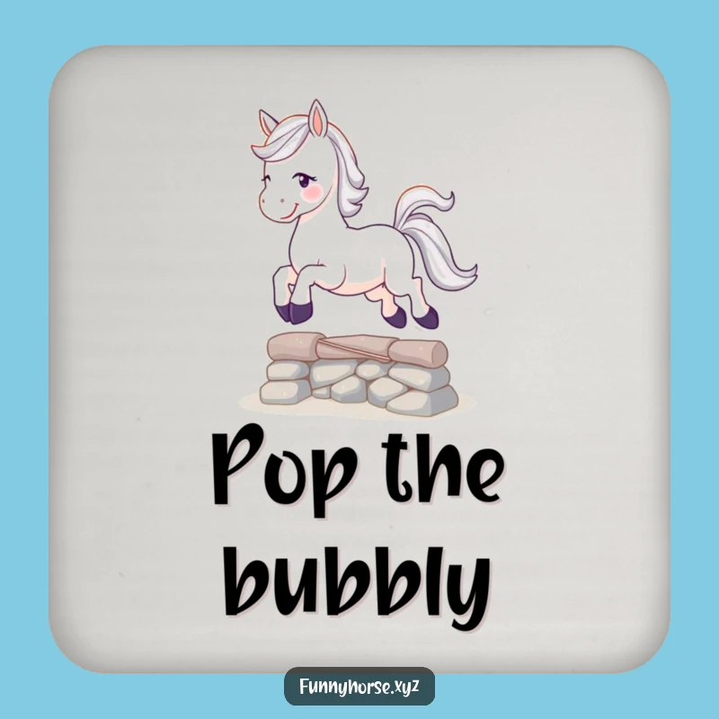 Funny Playful Horse Coaster Set - Sparkle and Sip, Hilarious Equestrian Gift!
