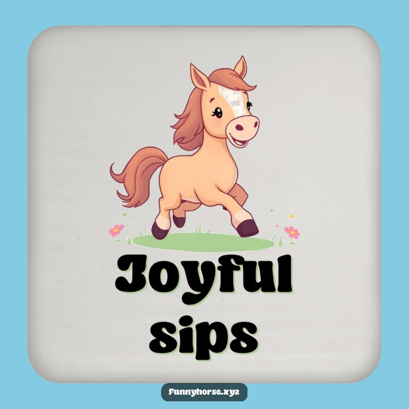 Funny Horse Meadow Coasters: Happy Sips with Humorous Style!