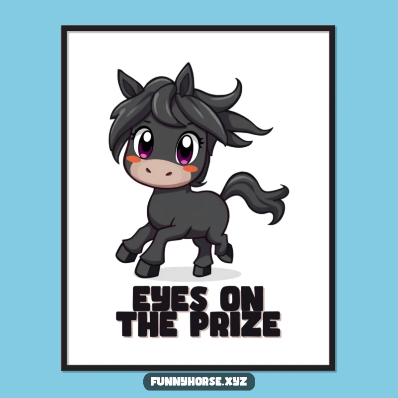 Funny Curious Horse Poster - Wide-Eyed Wonder Art, Hilarious Decor Gift!