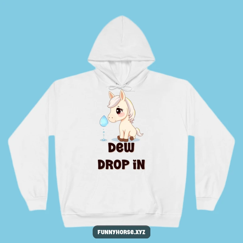Cozy Funny Horse Dewdrop Hoodie: Warmth, Humor, and Sparkling Magic Gift!