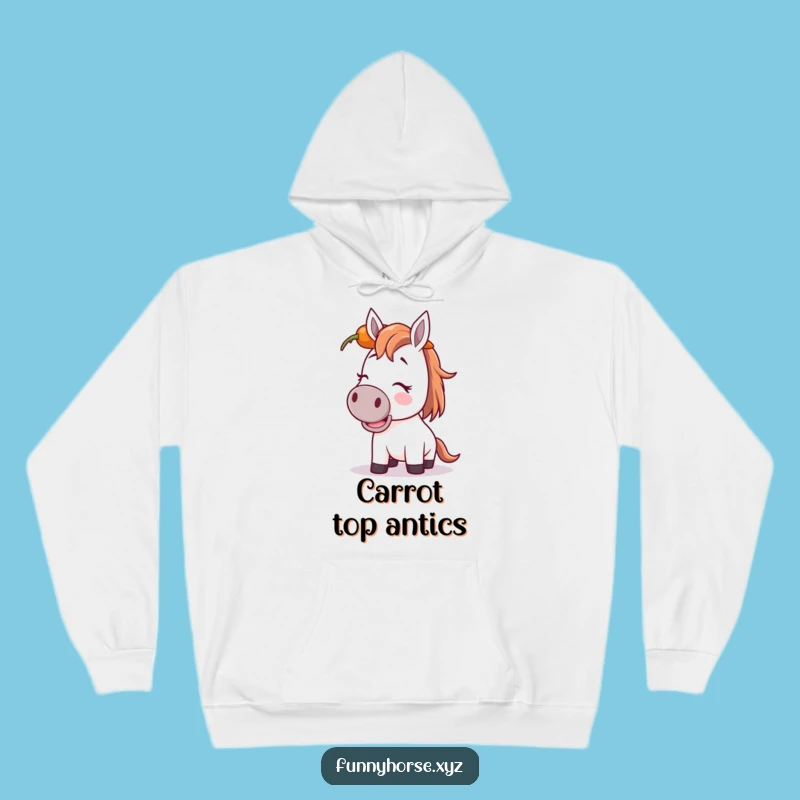 Funny Giggling Horse Carrot Hoodie - Cozy Humor & Perfect Equestrian Gift