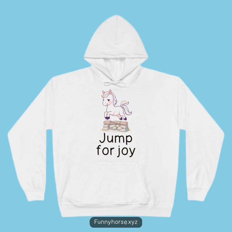 Funny Playful Horse Hoodie - Cozy Leaps, Hilarious Adventure Gift!