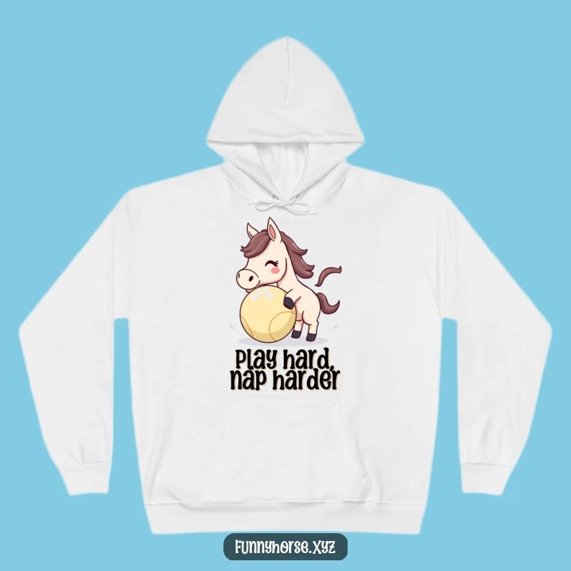 Funny Horse Ball Hoodie: Cozy Playfulness, Ultimate Humorous Gift!
