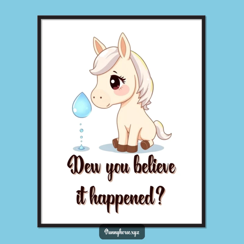 Free Printable Horse Art: Curious Dewdrop Nudge Funny Downloadable Wall Decor