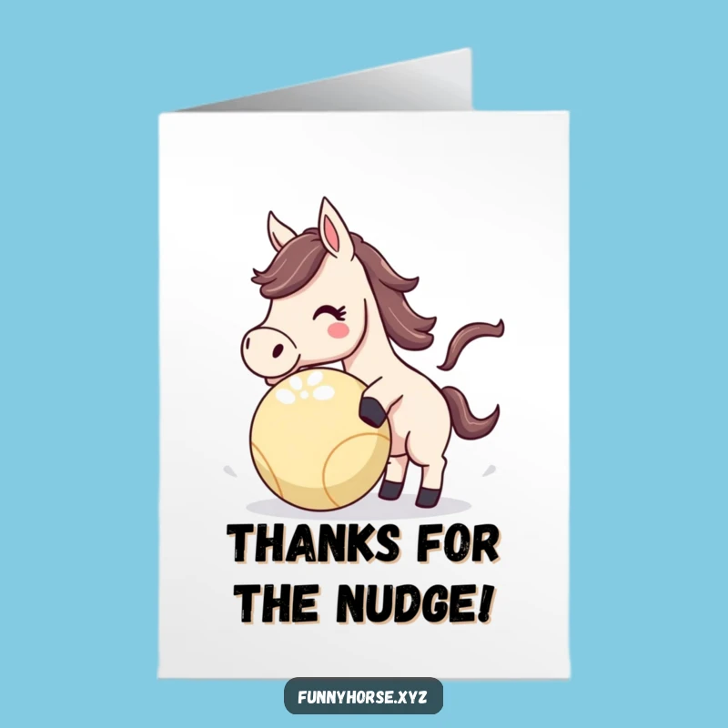 Free Printable Thank You Card: Energetic Horse Fun Downloadable Gift