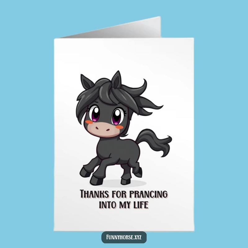 Free Printable Thank You Card: Curious Horse's Enthusiasm - Humorous Downloadable Gift of Gratitude