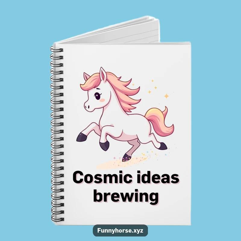 Funny Horse Stardust Notebook: Record Your Adventures with Cosmic Humor!
