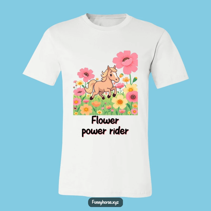 Funny Horse Flower Gallop T-Shirt: Playful Equine Tee Gift