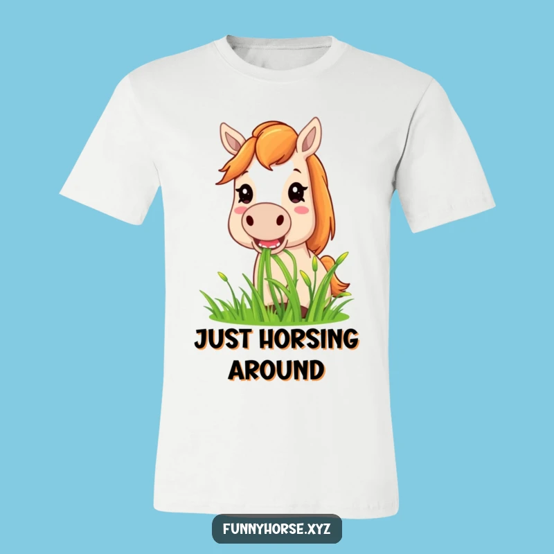 Funny Horse Eating Grass T-Shirt - Hilarious Equestrian Apparel & Great Gift