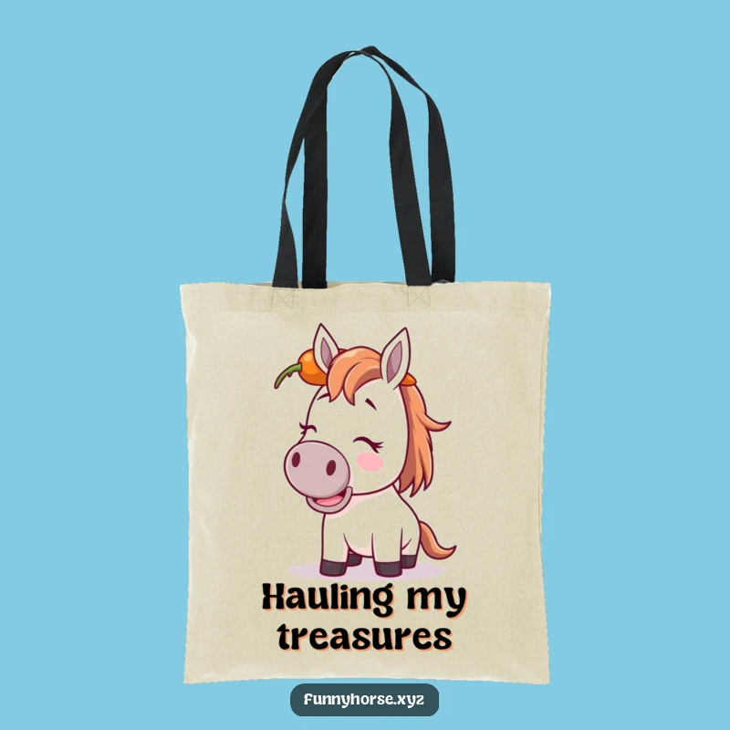 Funny Giggling Horse Carrot Tote Bag - Carry Your Humor & Perfect Gift